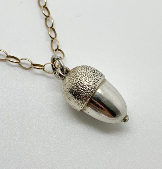 Victorian Sterling Silver Acord Pendant Antique 3D Puffy