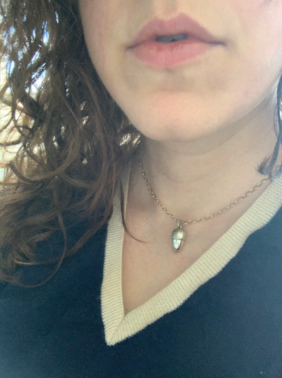 Victorian Sterling Silver Acorn Pendant c.1880s - Image 2