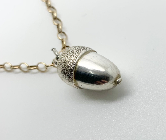 Victorian Sterling Silver Acorn Pendant c.1880s - Image 3