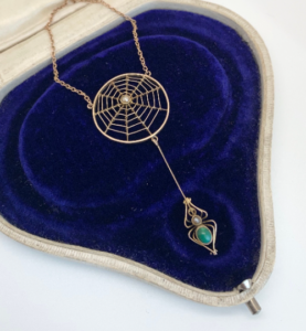 MURRLE BENNETT Art Nouveau Gold Spider Necklace