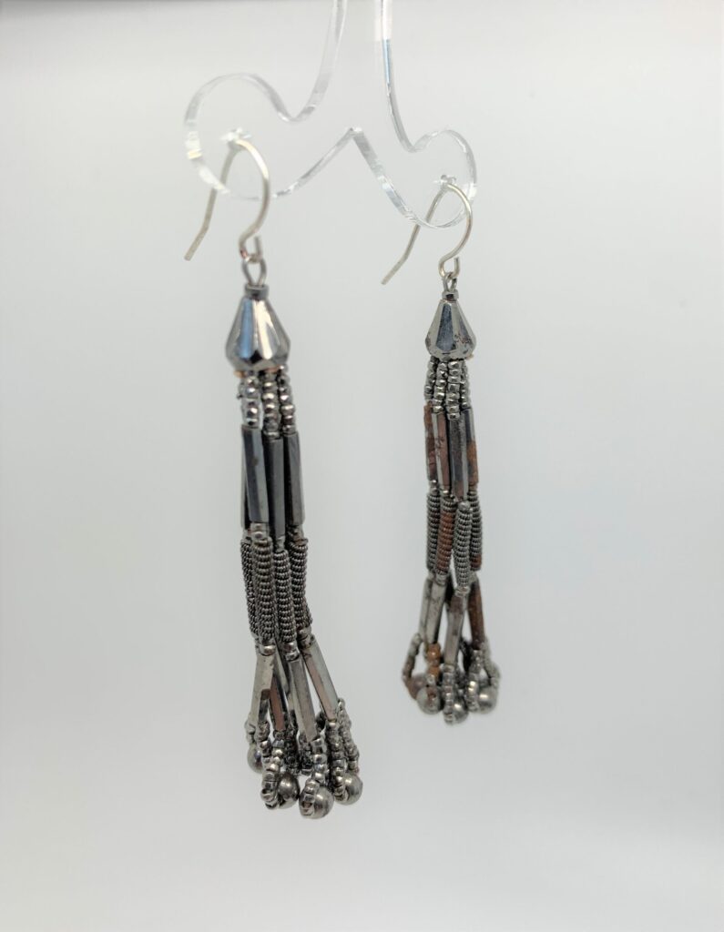 Georgian Cut Steel Silesian Wirework Tassel Earrings