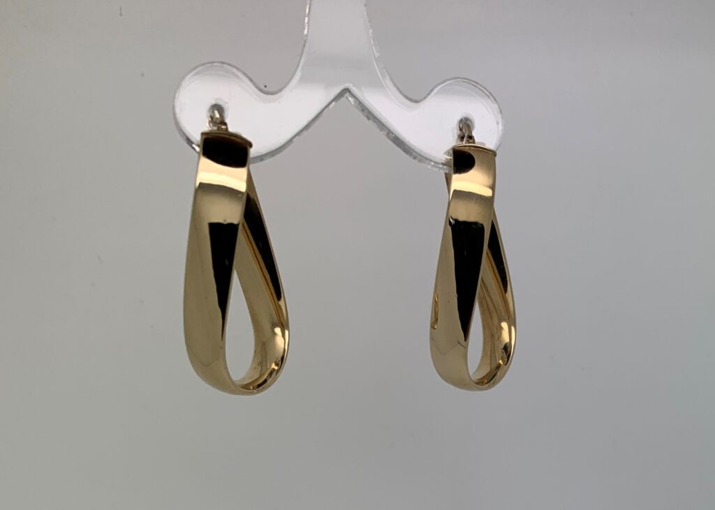 Vintage Italian 9ct Gold Mobius Hoop Earrings