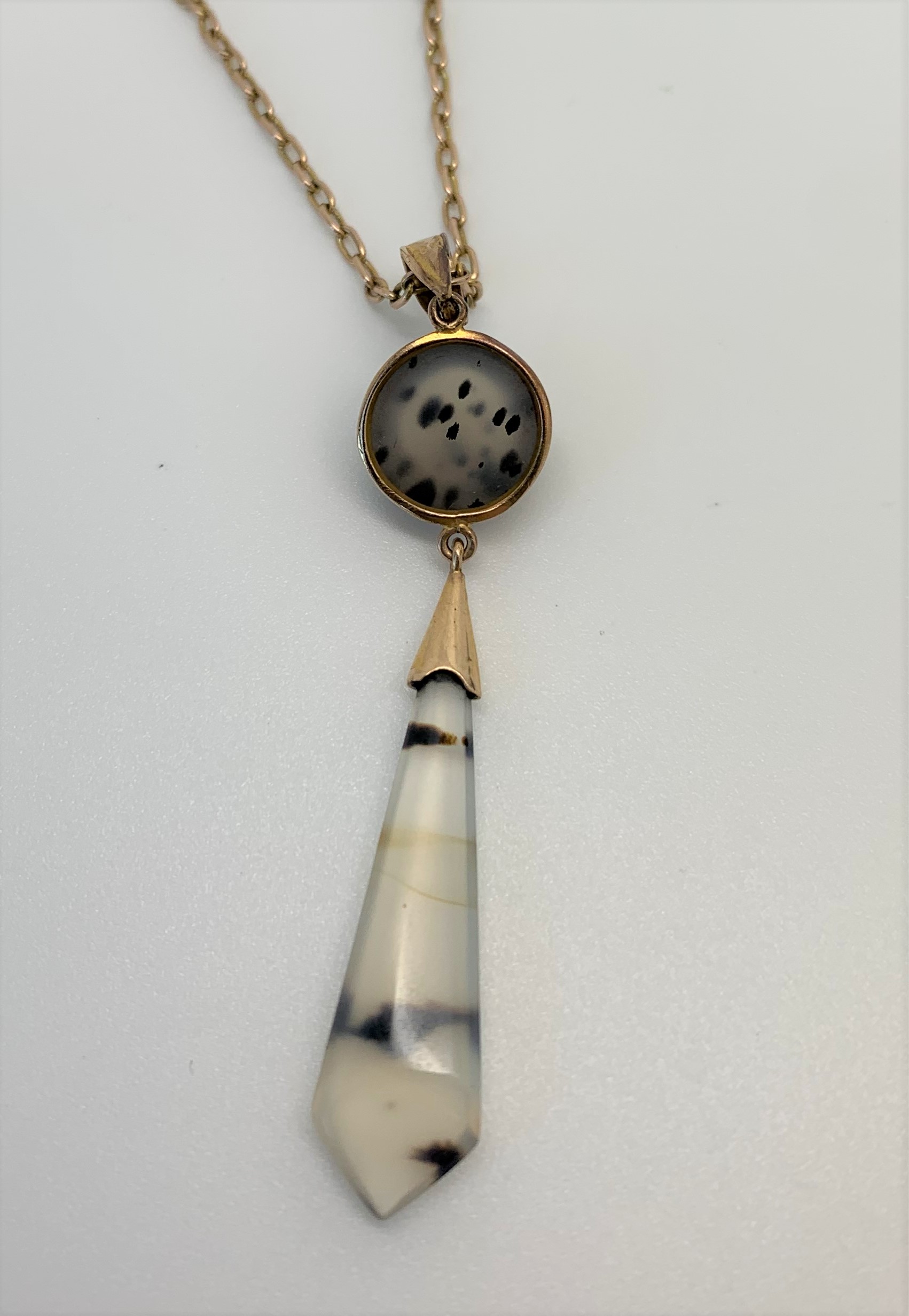 Victorian Dendritic Agate Yellow Gold Pendant c.1860s - Image 5