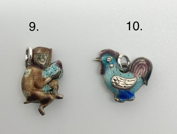 Antique Enamel Silver Chinese Zodiac Charms c.1910s - Image 5