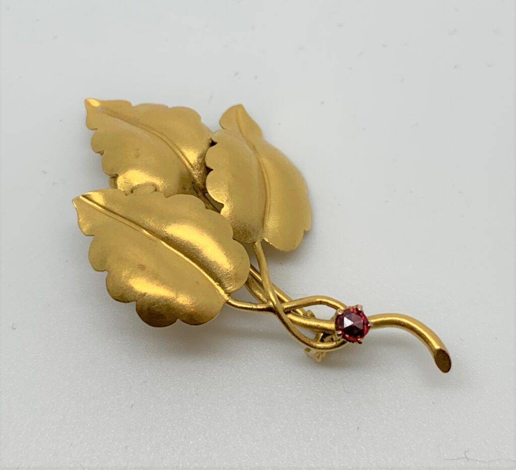 American Gold Rush Leaf Brooch