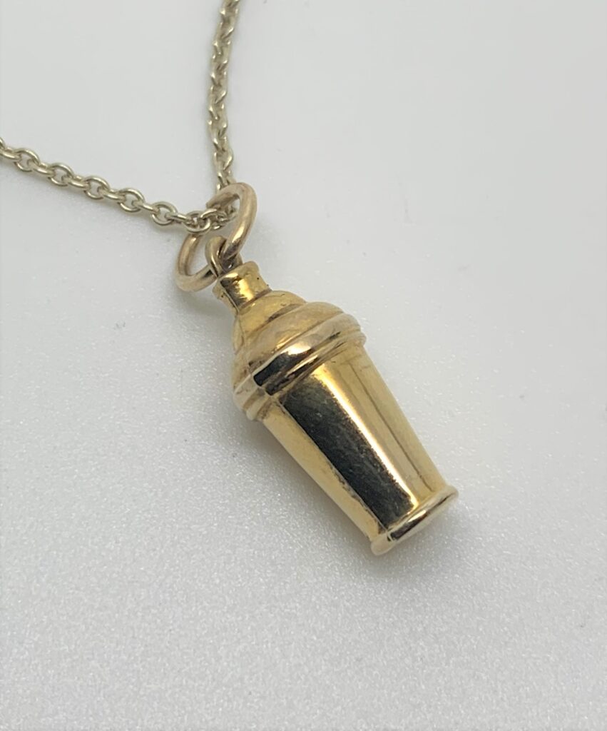 gold cocktail shaker charm
