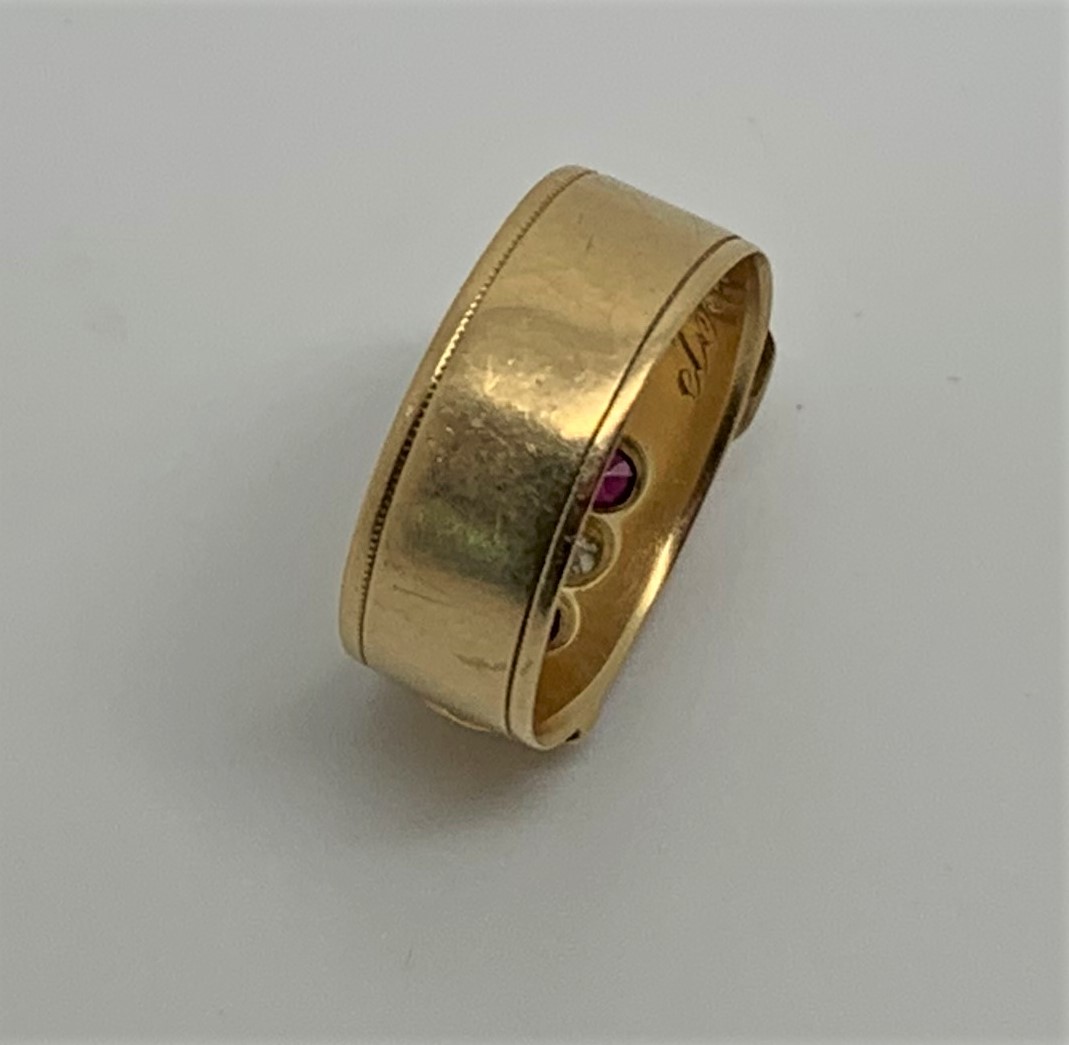 Victorian 18ct Gold Ruby Diamond Buckle Ring