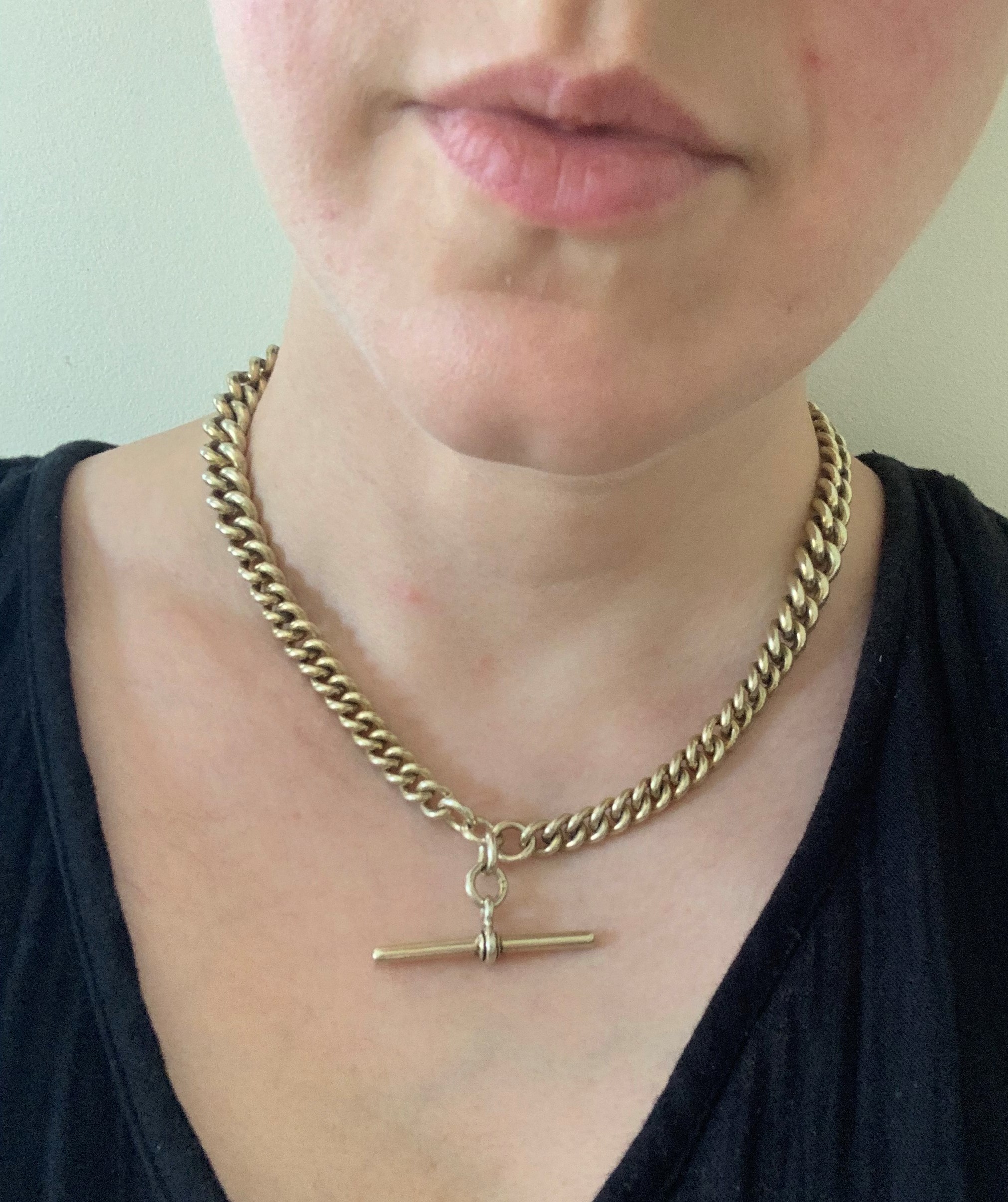 Heavy Victorian Silver Gilt Double Albert Chain Necklace