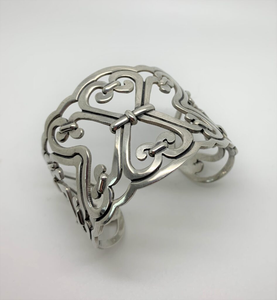 Emma Melendez Mexican Mexico Silver Cuff Bangle Vintage 1950s