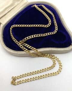 Vintage Flat Curb 10k Yellow Gold Chain 1970s