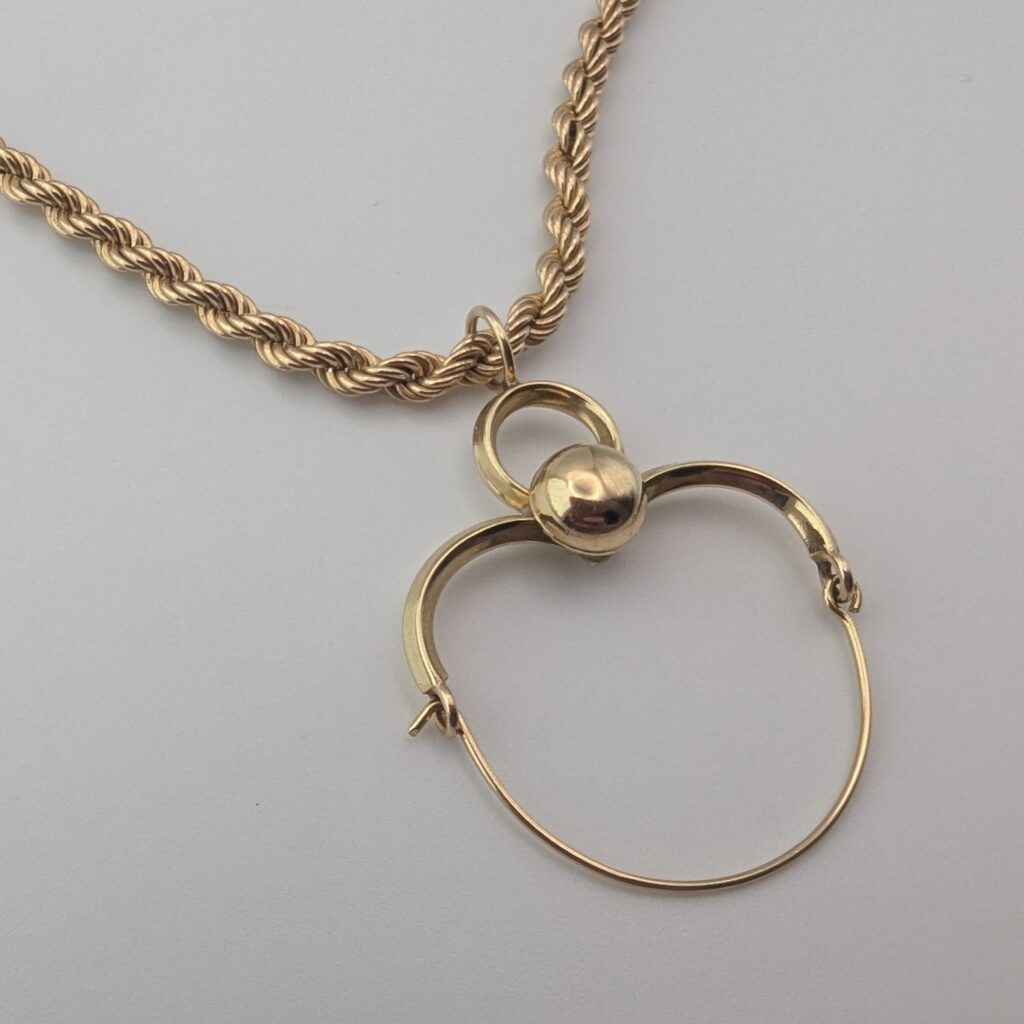 Vintage 14ct Gold Apple Charm Holder Pendant c.1960s