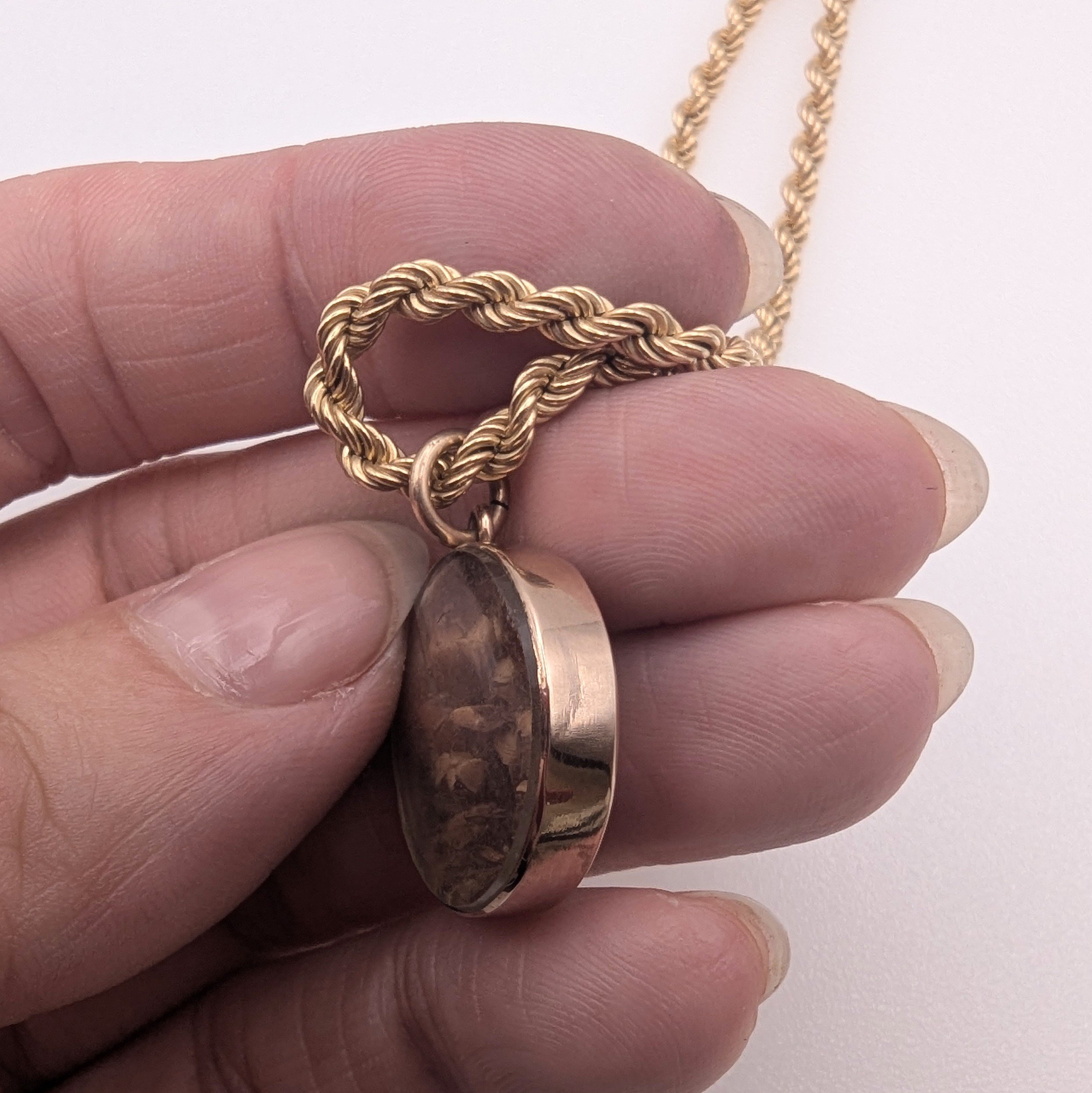 Victorian Lucky White Heather 9ct Rose Gold Pendant c.1900 01414