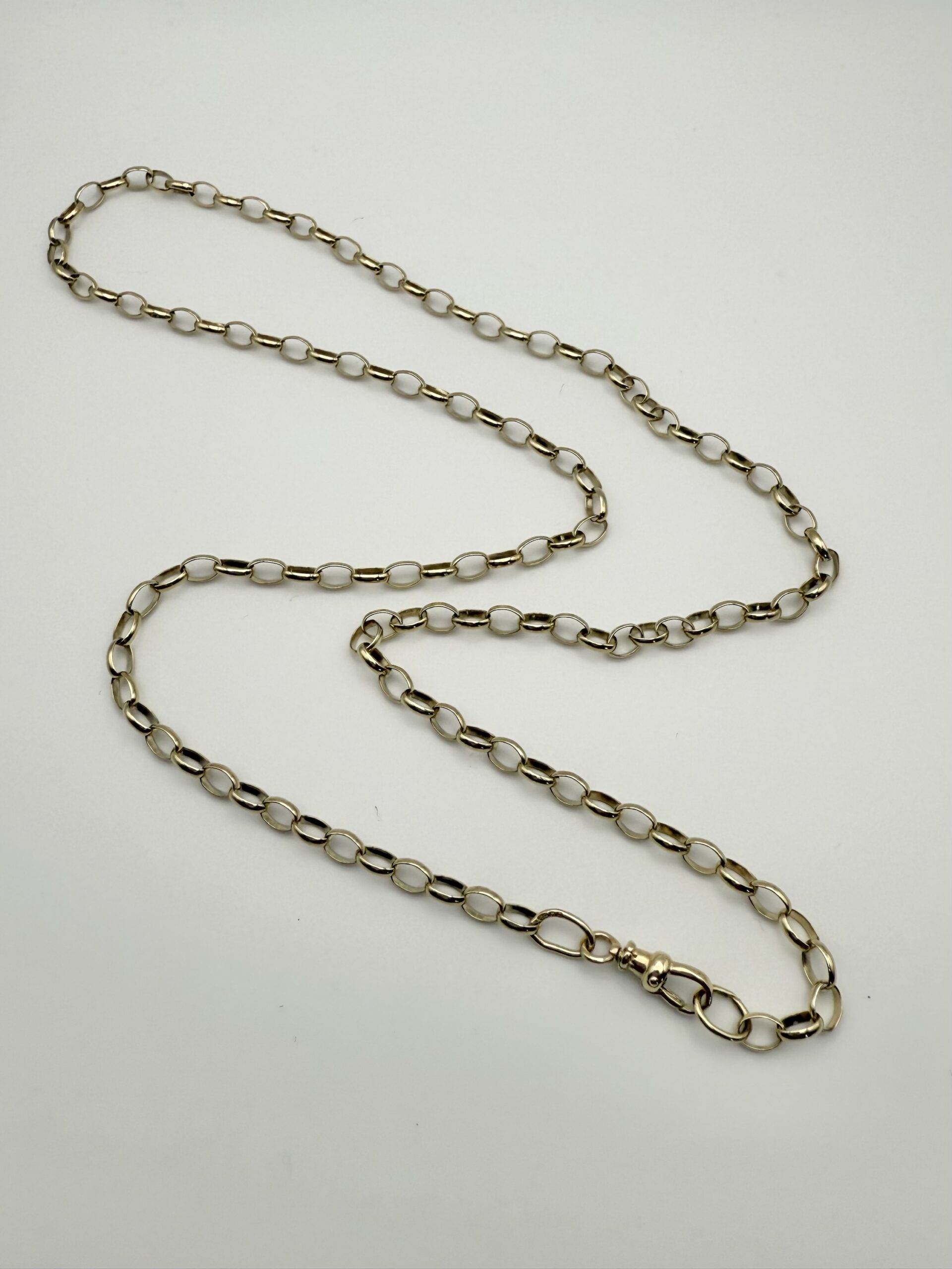 Vintage 9ct Yellow Gold 22.5" Long Belcher Chain - London 1980 - Image 4